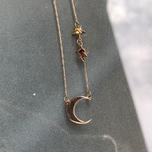 Moon & Star Necklace 10k Yellow Card Kay Jewlers